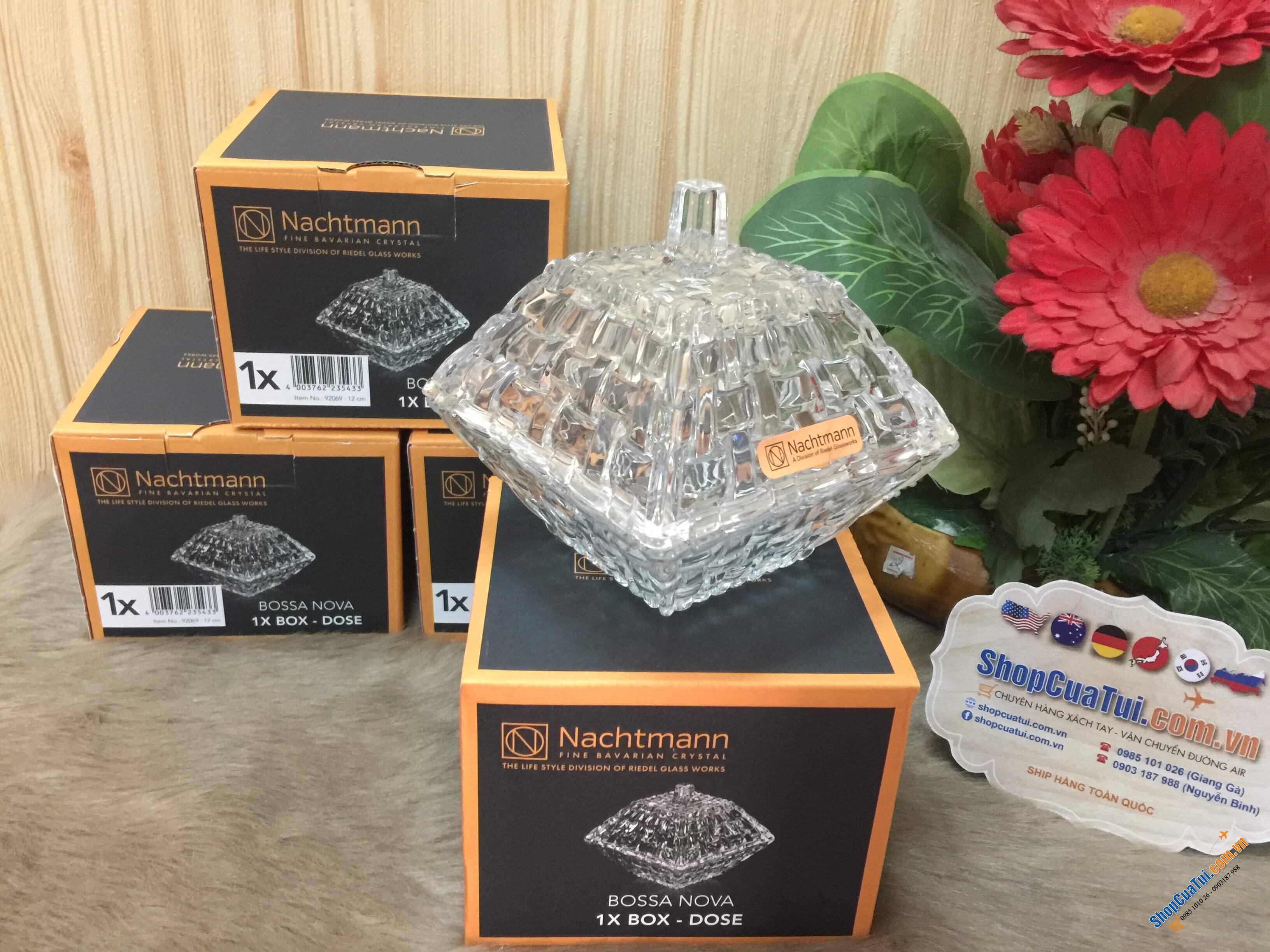 BÁT PHA LÊ NACHTMANN VUÔNG CÓ NẮP 12cmx12cm