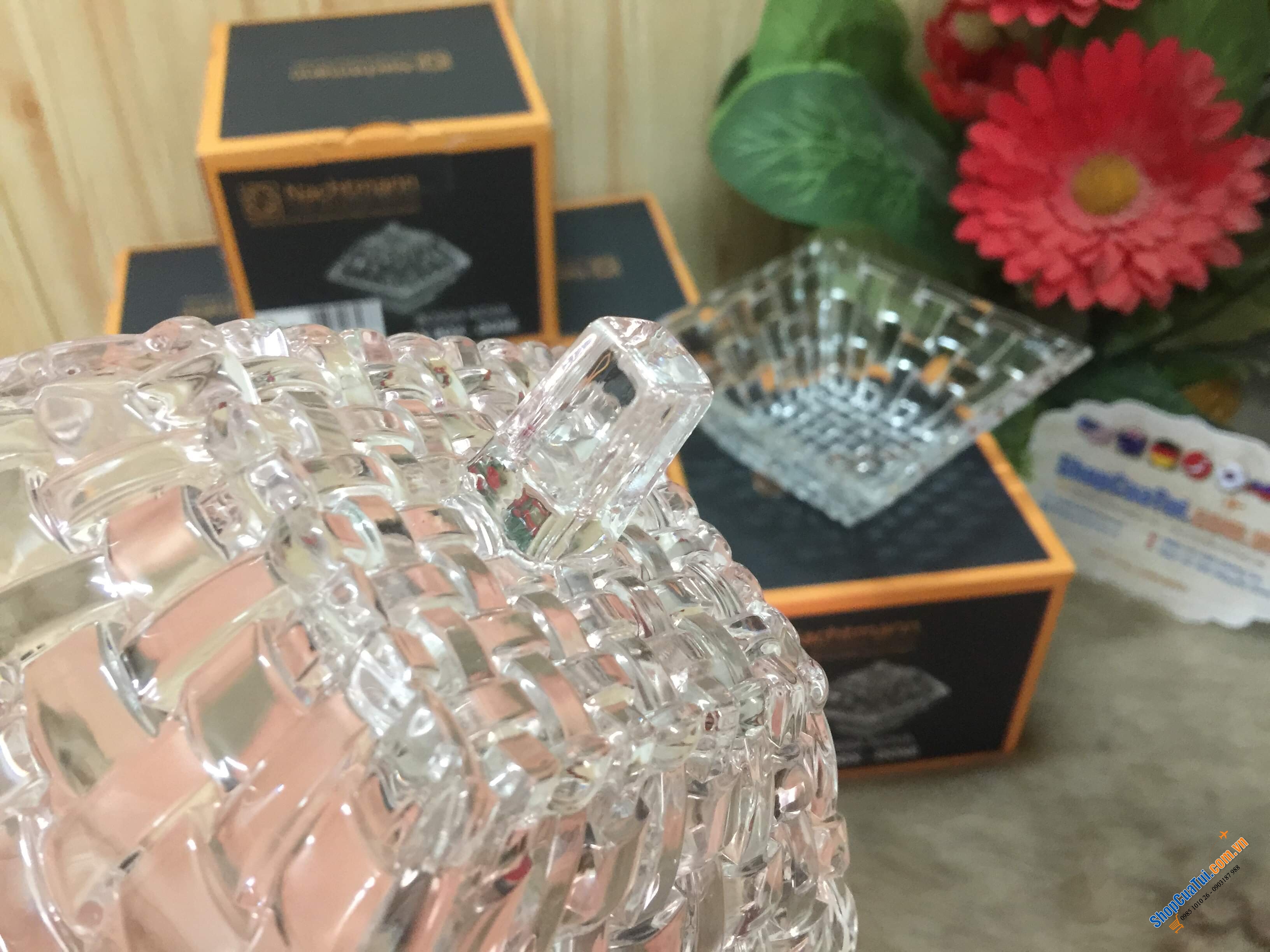 BÁT PHA LÊ NACHTMANN VUÔNG CÓ NẮP 12cmx12cm