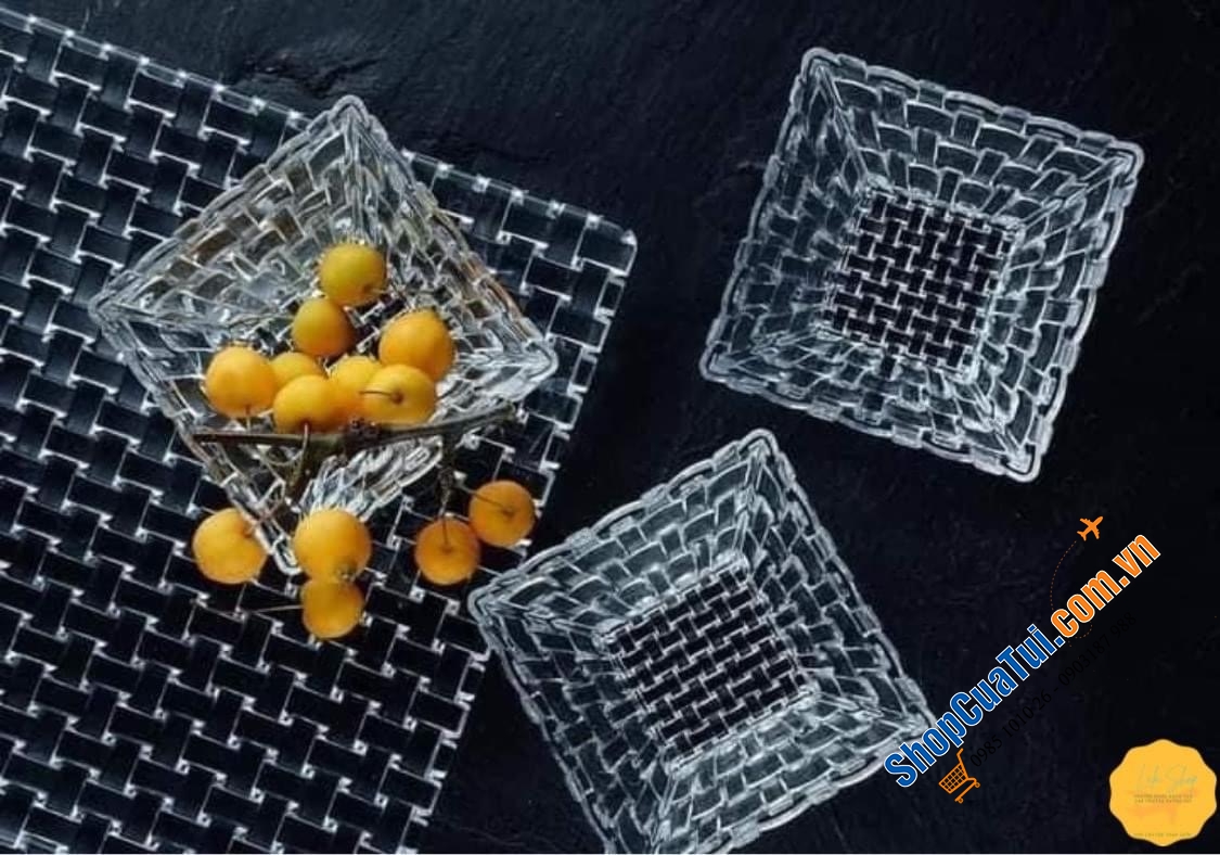 BÁT PHA LÊ NACHTMANN VUÔNG CÓ NẮP 12cmx12cm