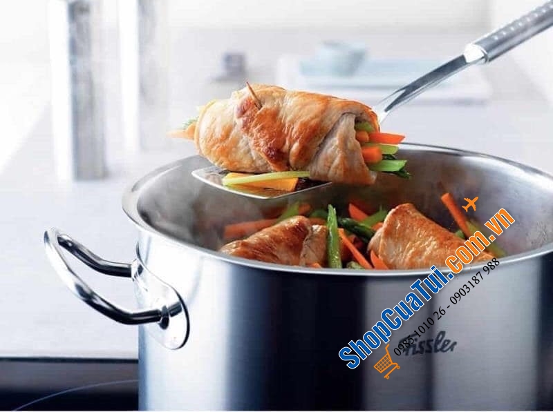 Bộ Fissler Profi Original 6 món (5 nồi + 1 xửng hấp) tặng thêm 1 bộ phụ kiện Multitalent Q
