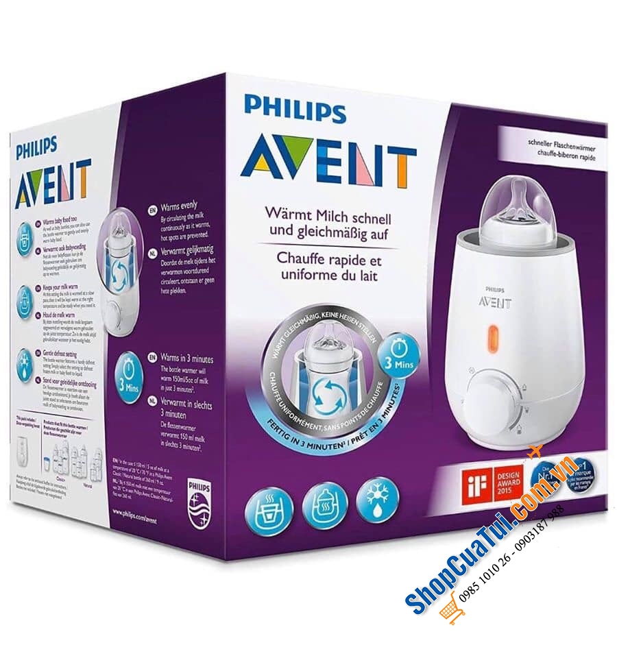 Máy Hâm Sữa Và Thức Ăn Siêu Tốc Bằng Điện Philips Avent SCF355/00-Thực sự cần thiết cho các bé sơ sinh.