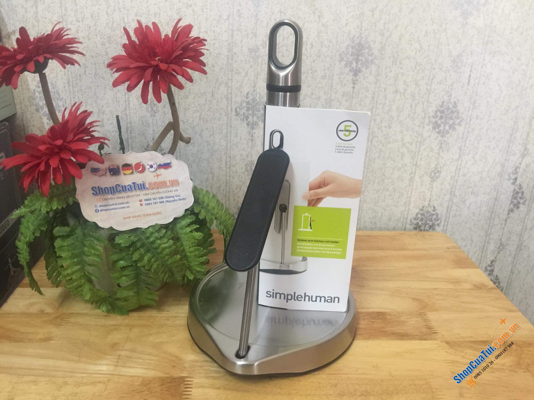 DỤNG CỤ ĐỂ GIẤY NHÀ BẾP INOX SIMPLEHUMAN