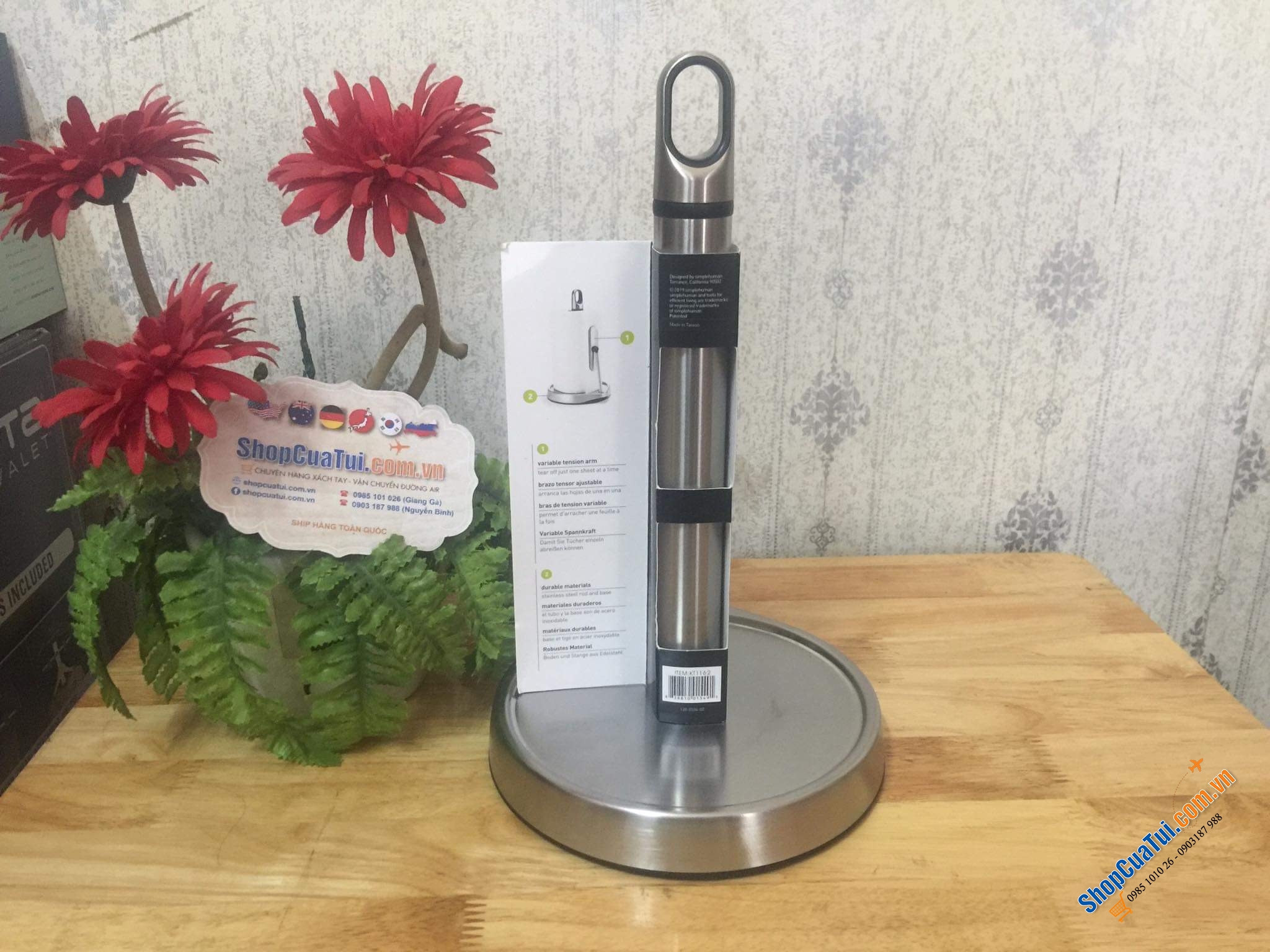 DỤNG CỤ ĐỂ GIẤY NHÀ BẾP INOX SIMPLEHUMAN