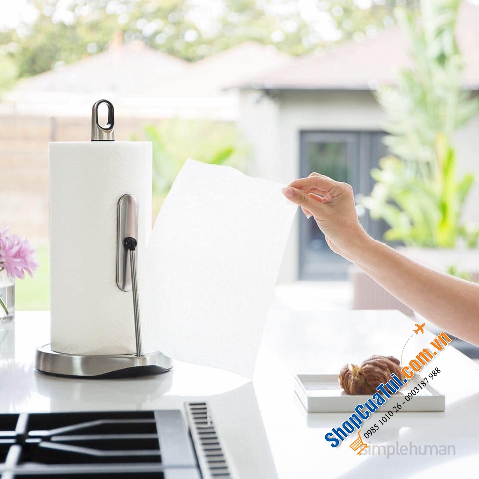 DỤNG CỤ ĐỂ GIẤY NHÀ BẾP INOX SIMPLEHUMAN
