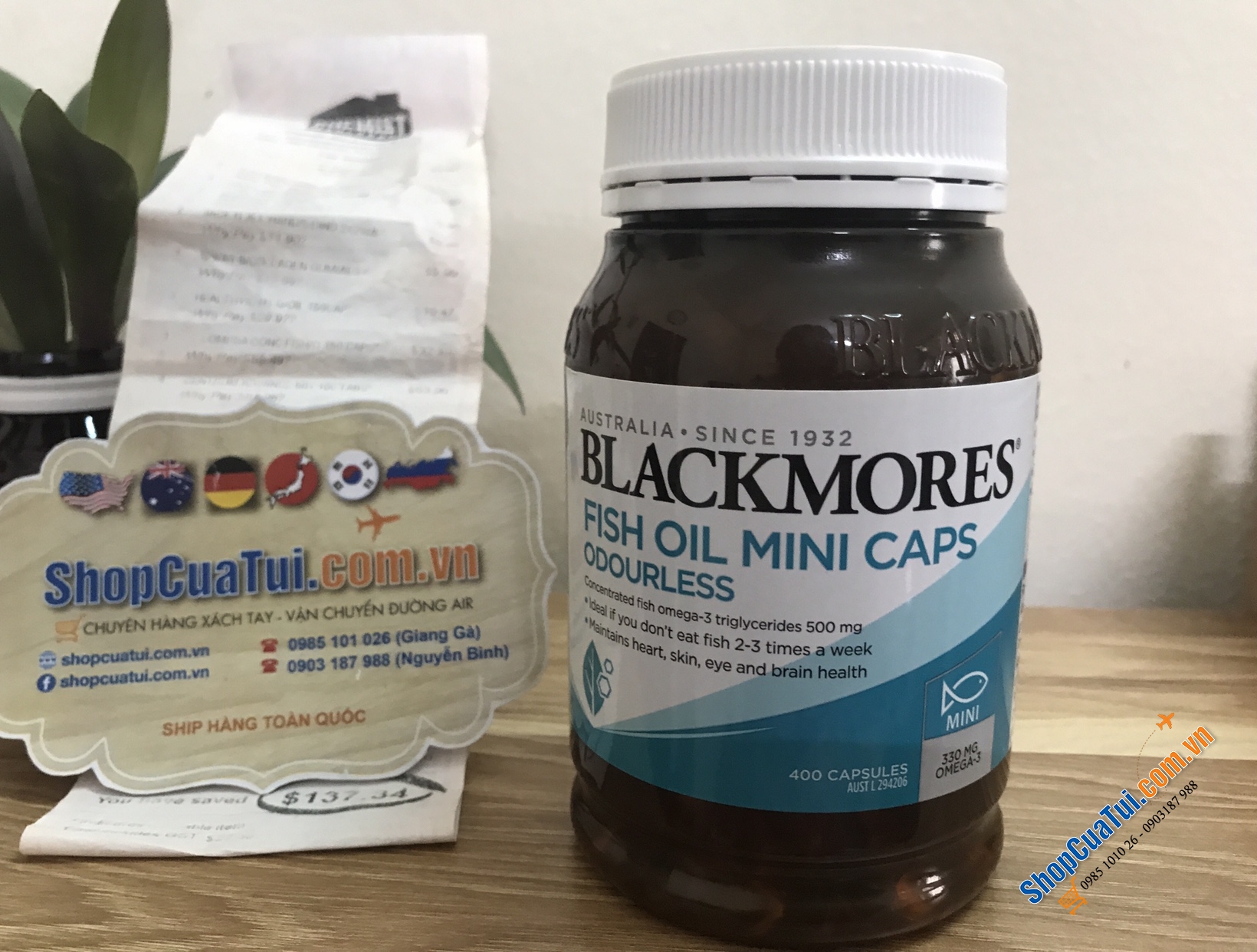 Blackmores Odourless Fish Oil 400 Mini Capsules - Dầu cá không mùi 400 viên nhỏ