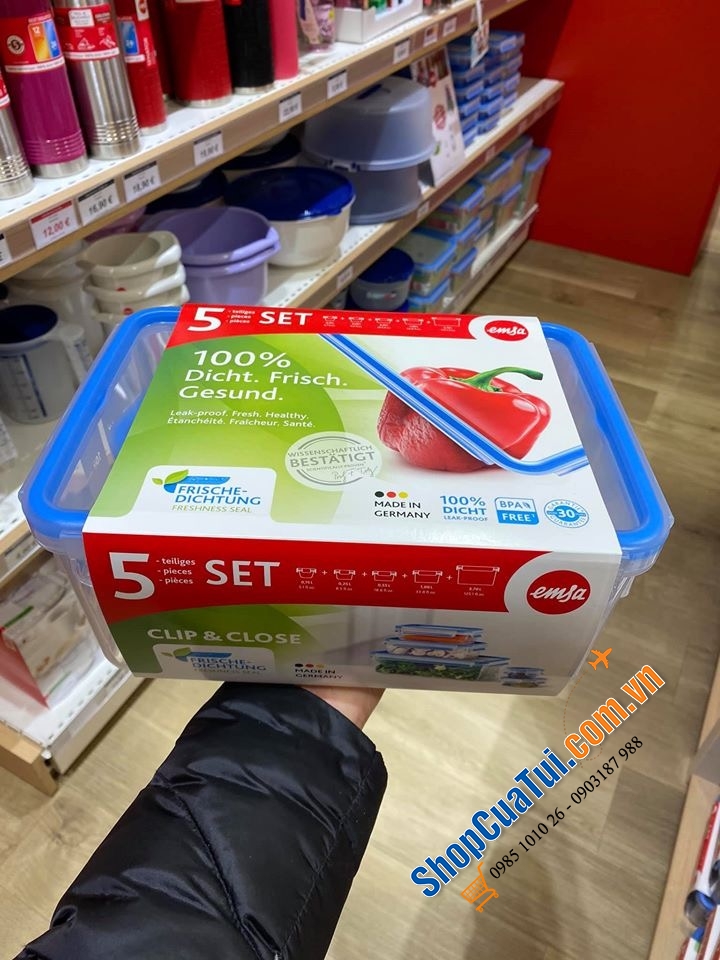 Set Hộp đựng thực phẩm Emsa 5 món.