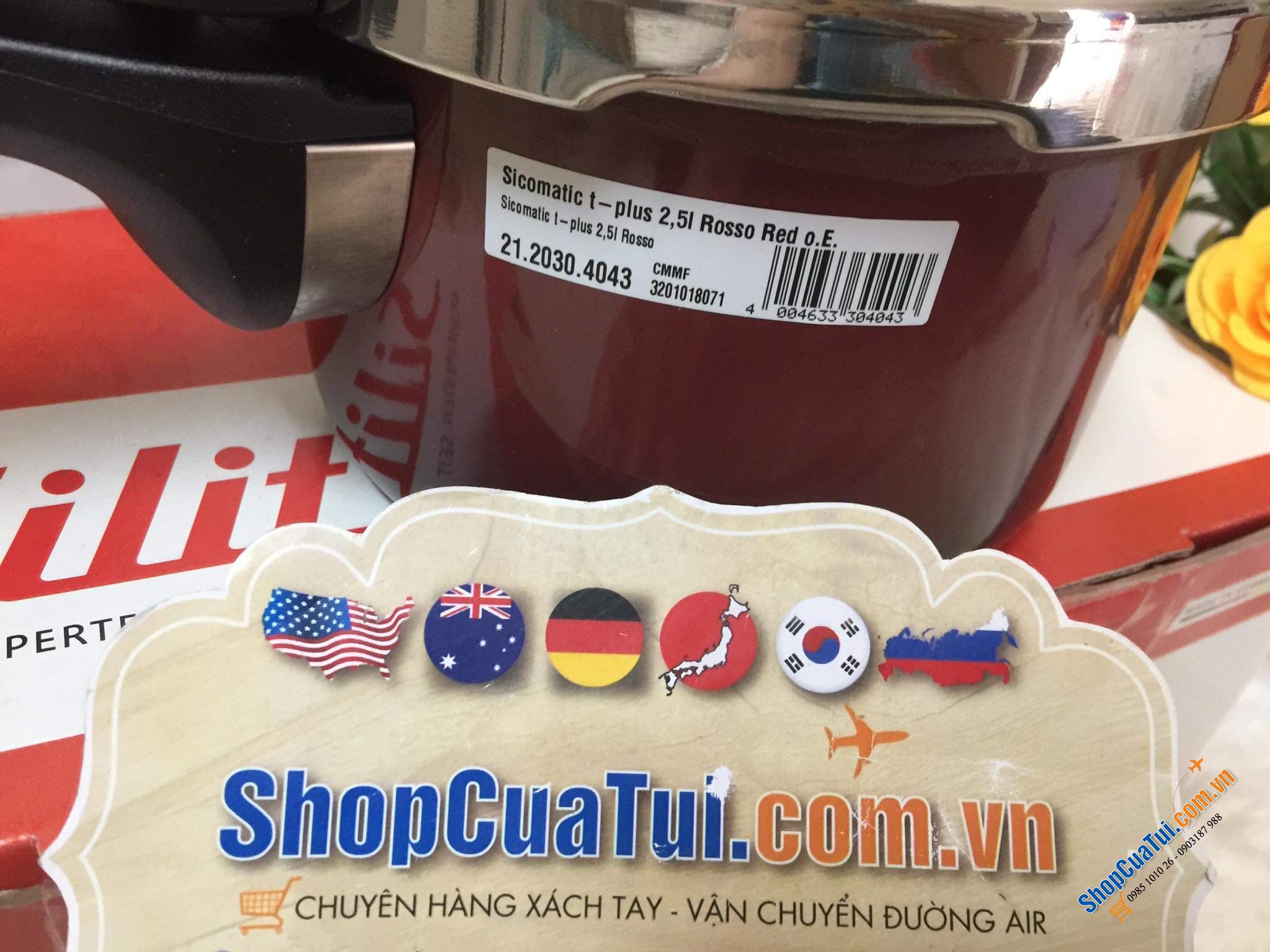 NỒI ÁP SUẤT CAO CẤP SILIT T PLUS MÀU ĐỎ RƯỢU SIÊU HIẾM 6,5 LÍT