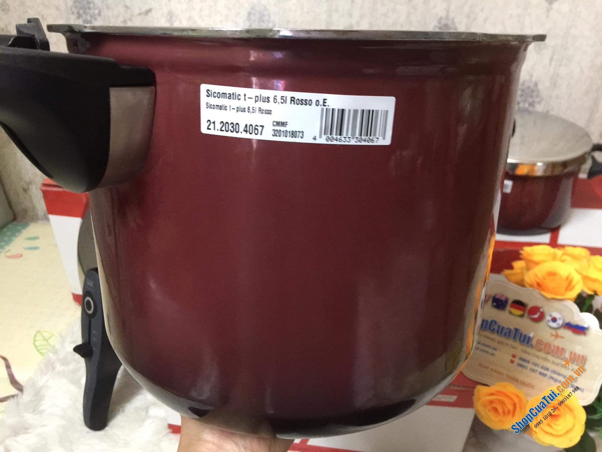 NỒI ÁP SUẤT CAO CẤP SILIT T PLUS MÀU ĐỎ RƯỢU SIÊU HIẾM 6,5 LÍT