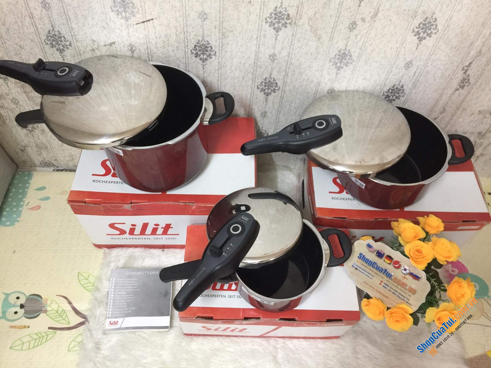 NỒI ÁP SUẤT CAO CẤP SILIT T PLUS MÀU ĐỎ RƯỢU SIÊU HIẾM 6,5 LÍT