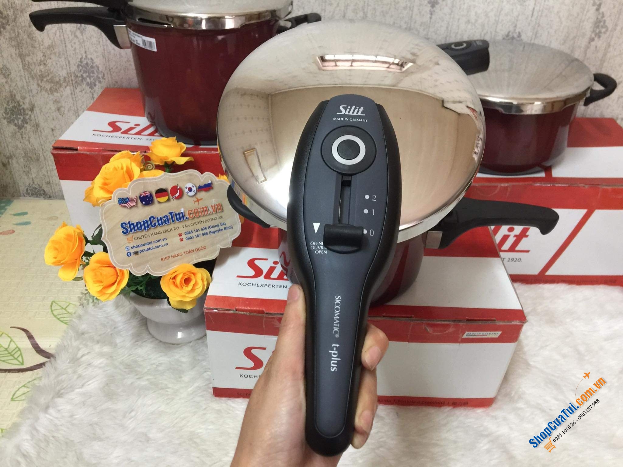 NỒI ÁP SUẤT CAO CẤP SILIT T PLUS MÀU ĐỎ RƯỢU SIÊU HIẾM 6,5 LÍT