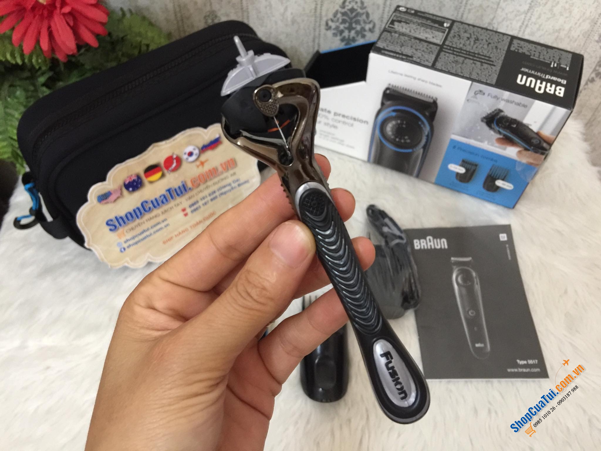 TRỌN BỘ CẠO RÂU BRAUN BT3040 - TẶNG KÈM DAO CẠO RÂU GILLETTE VÀ TÚI ĐỰNG