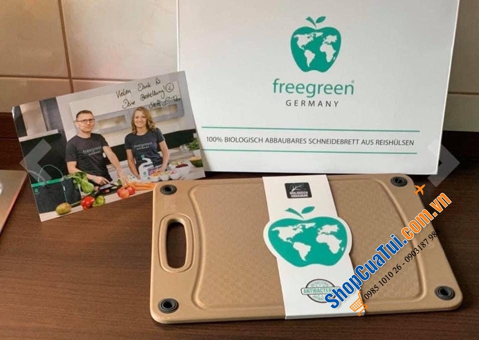 Thớt kháng khuẩn Freegreen® - Germany. - Thớt vỏ trấu - thớt sinh học 100% kháng khuẩn - 100% từ các nguyên liệu tự nhiên