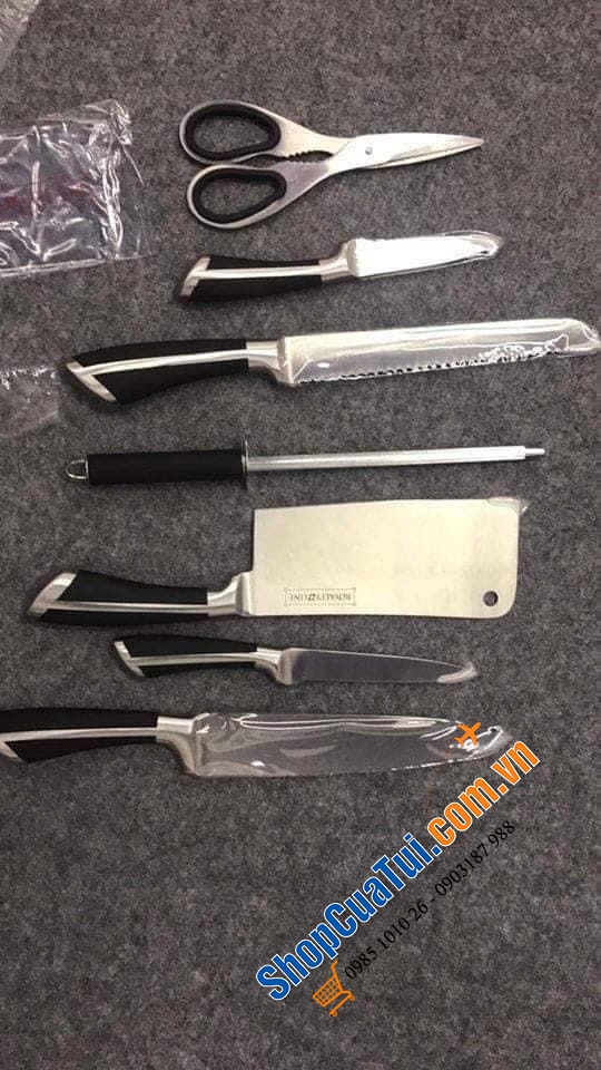 BỘ DAO ROYALTY LINE THƯƠNG HIỆU NỔI TIẾNG THUỴ SĨ, THÉP NGUYÊN KHỐI - 8 MÓN