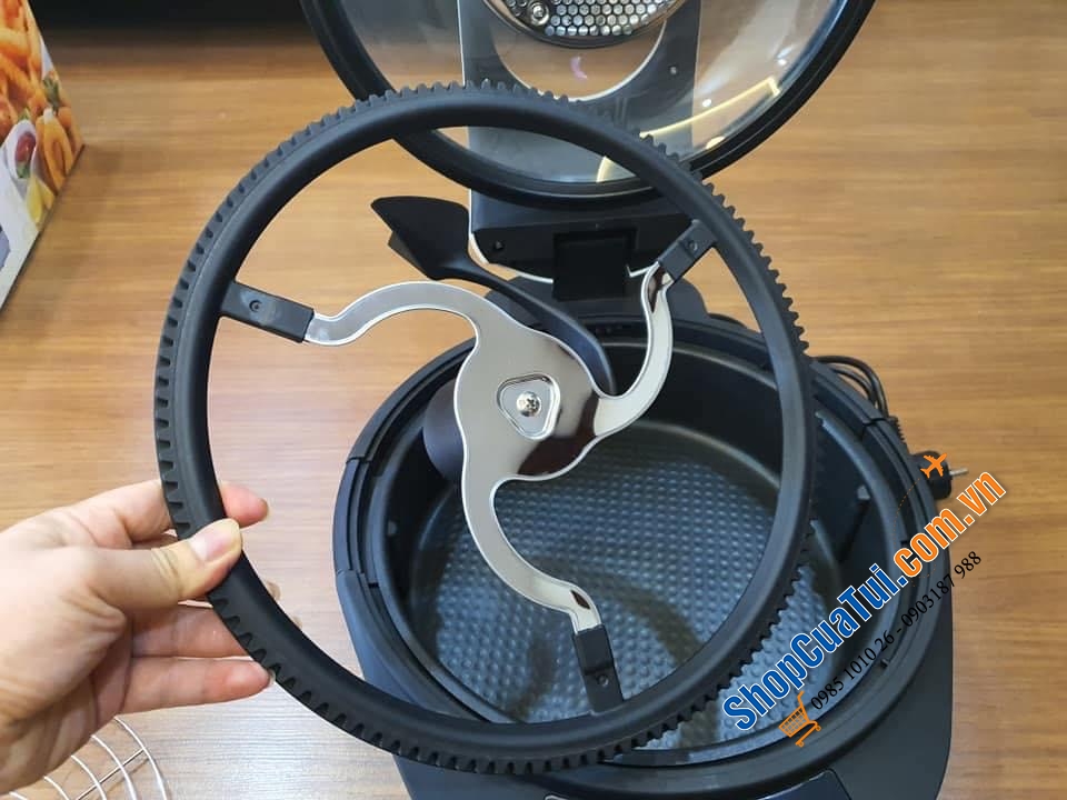 NỒI CHIÊN KHÔNG DẦU - NỒI LẨU ĐA NĂNG STEBA HF2050 4,5L (cải tiến vượt trội vừa chiên thức ăn nguyên miếng lớn hoặc chiên quay đảo trục giống nồi Tefal, trục đảo tháo rời được)