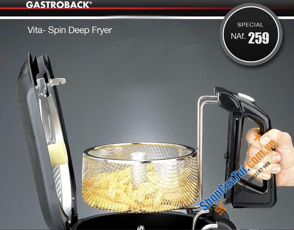 NỒI CHIÊN NGẬP DẦU GASTROBACK VITA-SPIN-FRITTEUSE 2,5 LÍT
