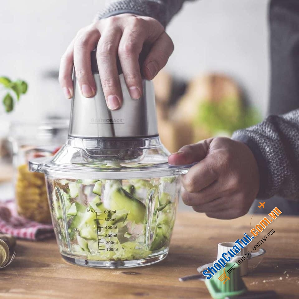 CỐI XAY THỊT, RAU, CỦ QUẢ GASTROBACK MINI CHOPPER PLUS 1.2 lít