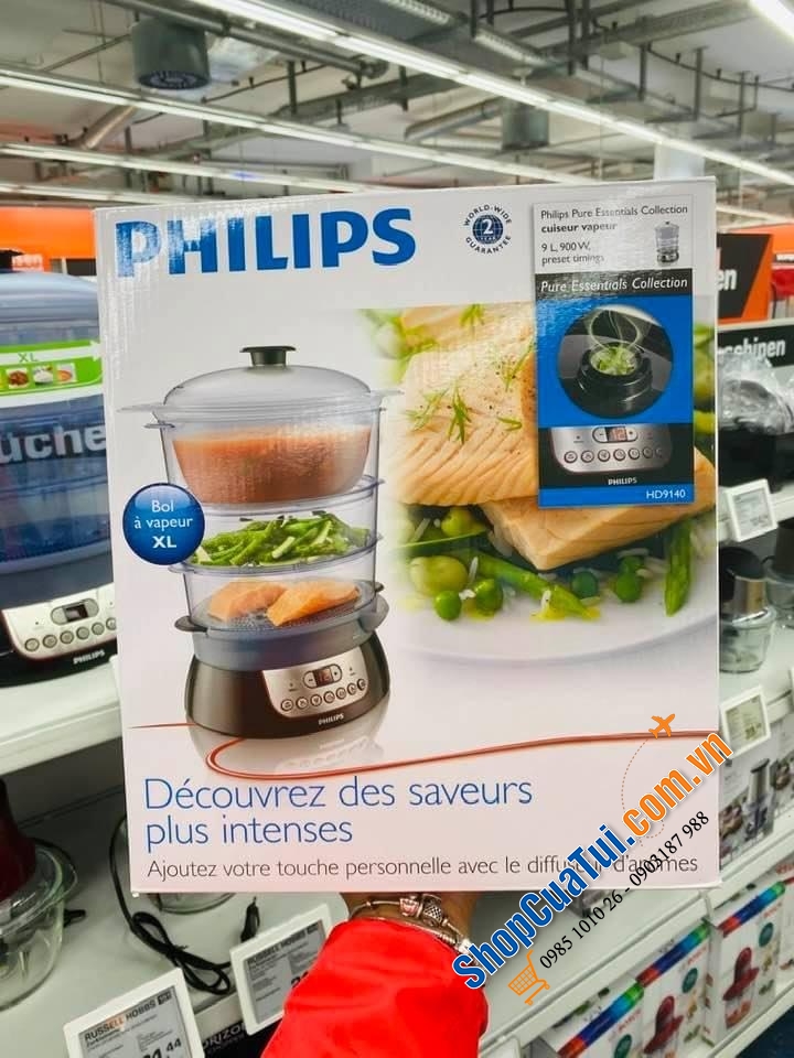 NỒI HẤP 3 TẦNG PHILIPS HD9140/91
