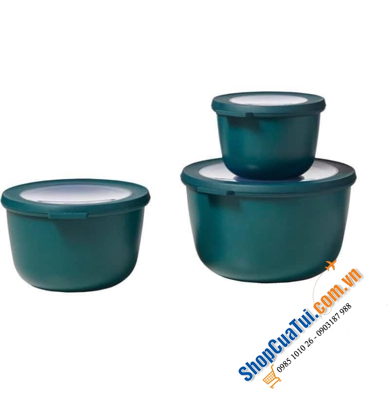 SÉT 3 BÁT ĐỰNG ĐỒ CÓ NẮP - made in Holland