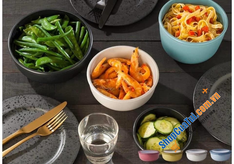 SÉT 3 BÁT ĐỰNG ĐỒ CÓ NẮP - made in Holland