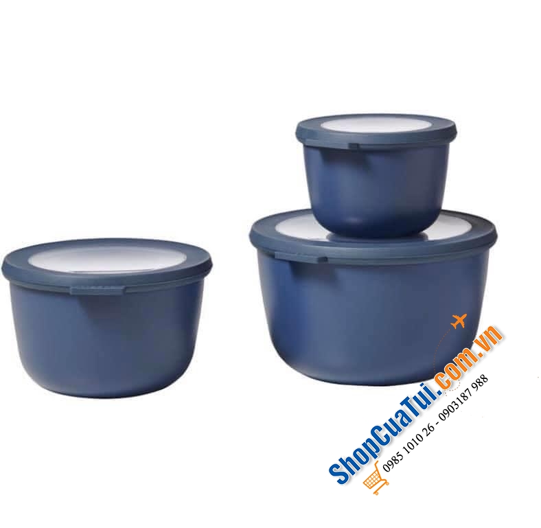 SÉT 3 BÁT ĐỰNG ĐỒ CÓ NẮP - made in Holland