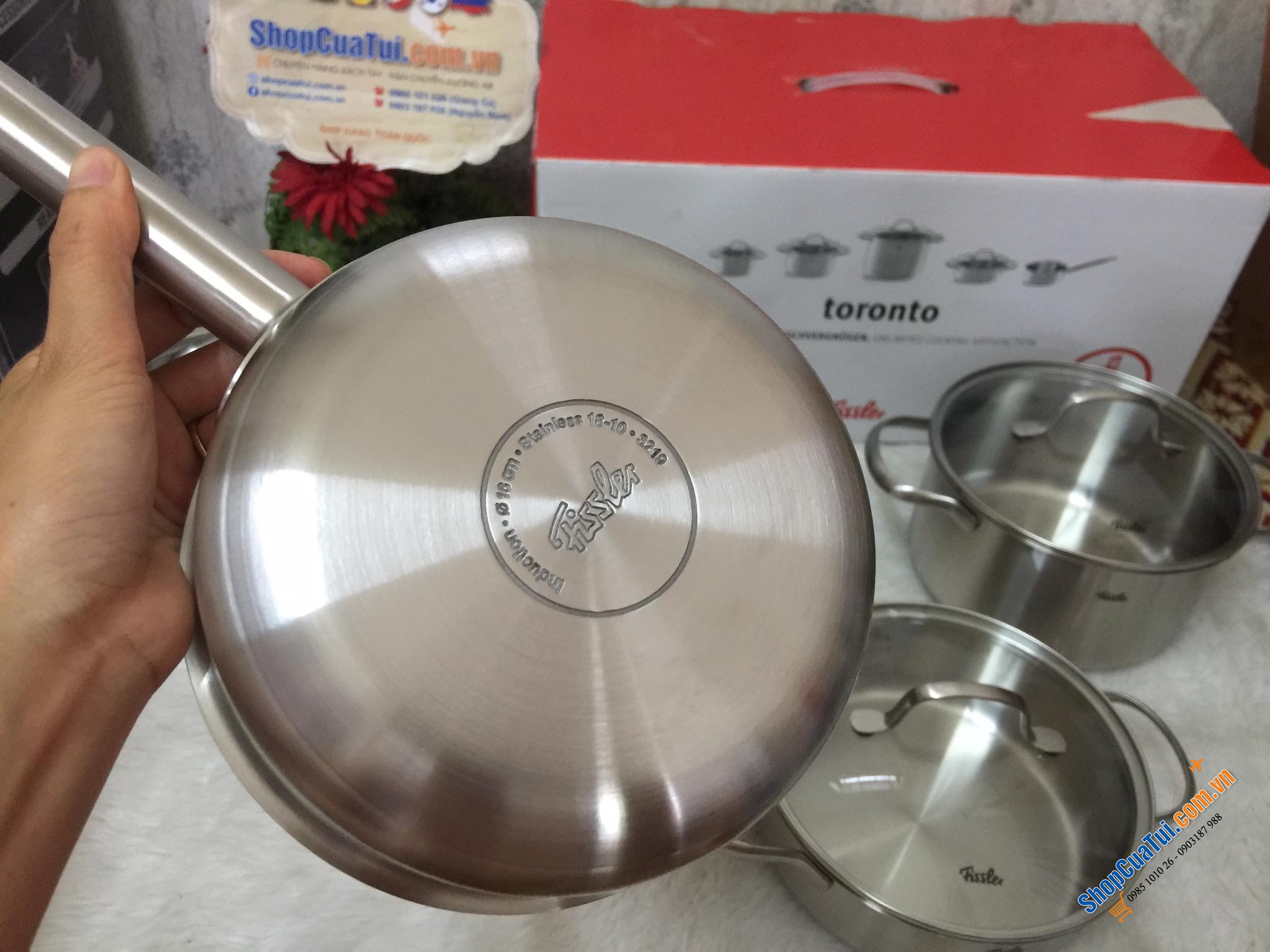 Bộ nồi FISSLER TORONTO 5 nồi (chất liệu thép bóng mờ sang, bền, chất).