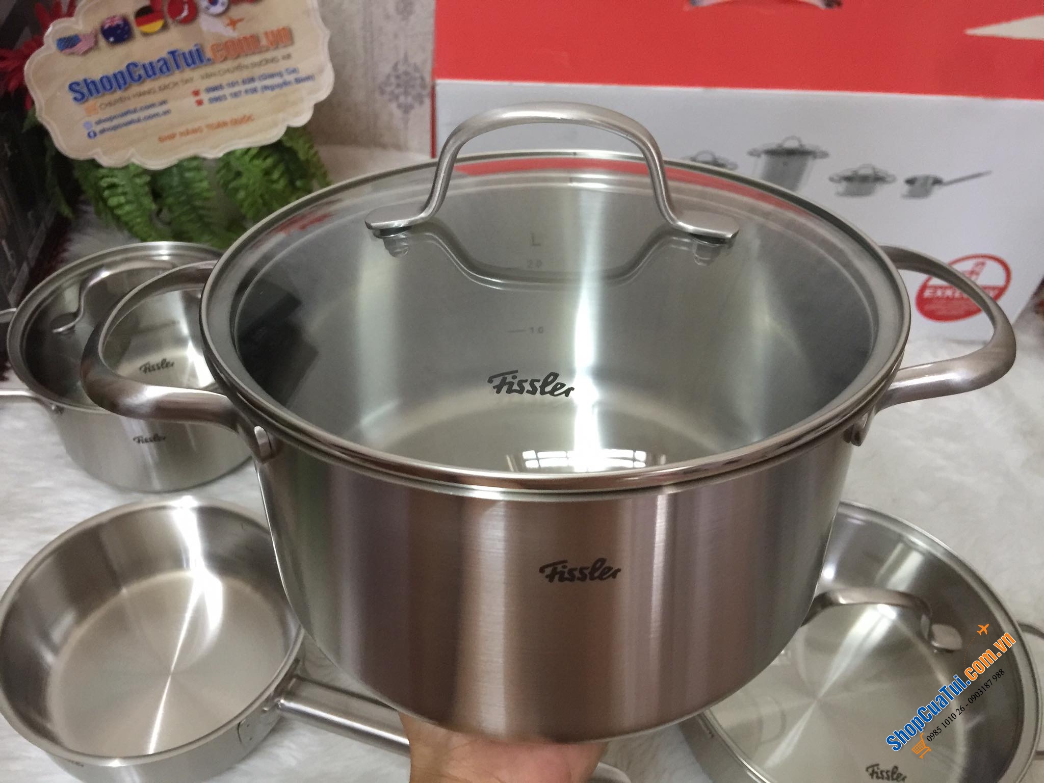 Bộ nồi FISSLER TORONTO 5 nồi (chất liệu thép bóng mờ sang, bền, chất).