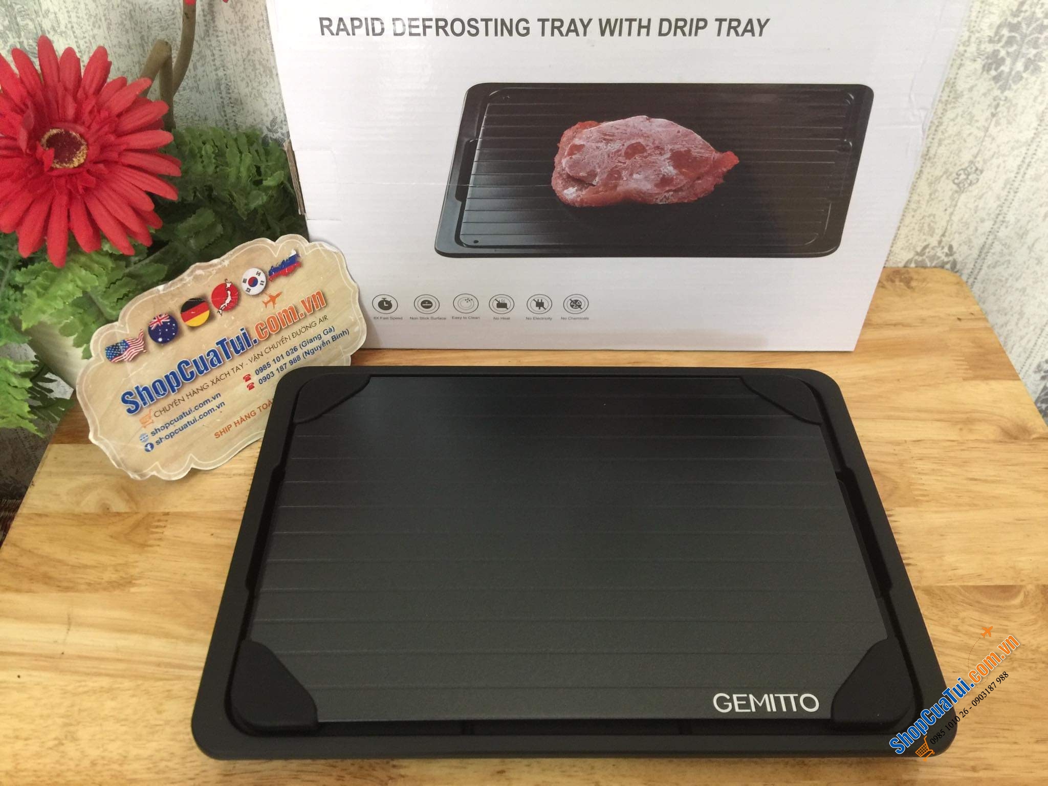 THỚT RÃ ĐÔNG GEMITTO KÈM KHAY HỨNG NƯỚC