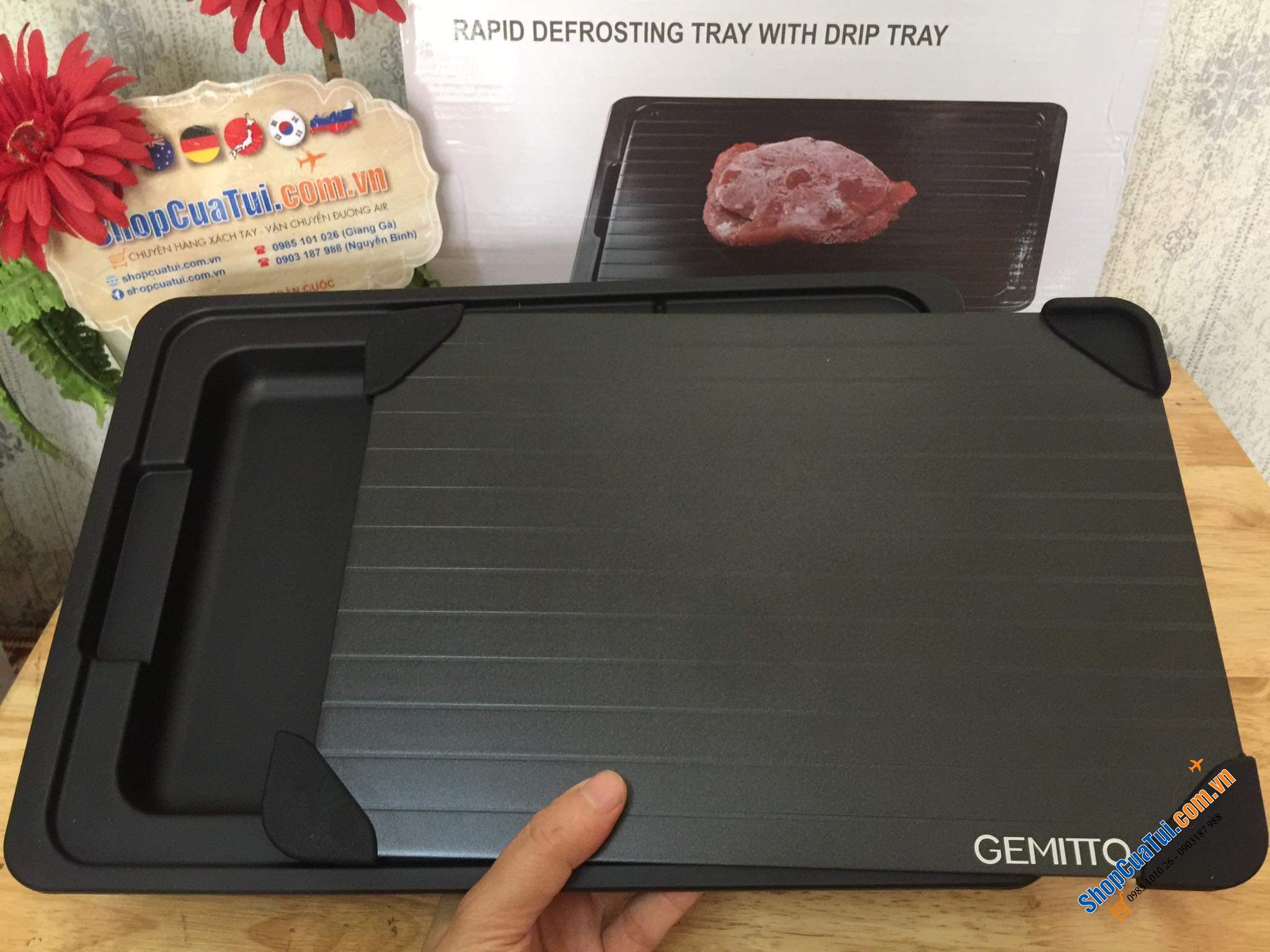 THỚT RÃ ĐÔNG GEMITTO KÈM KHAY HỨNG NƯỚC