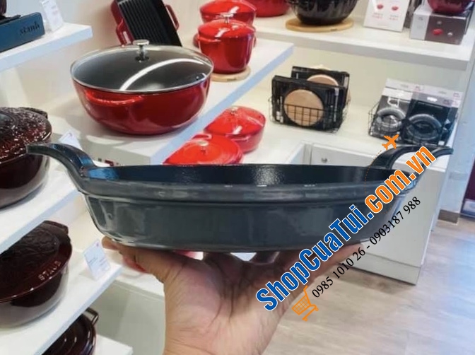 CHẢO STAUB 2 QUAI XÁM 24 cm ( chiều ngang )