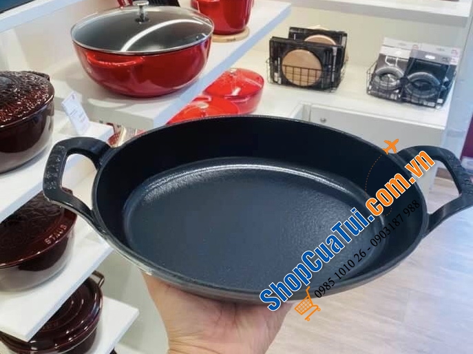 CHẢO STAUB 2 QUAI XÁM 24 cm ( chiều ngang )