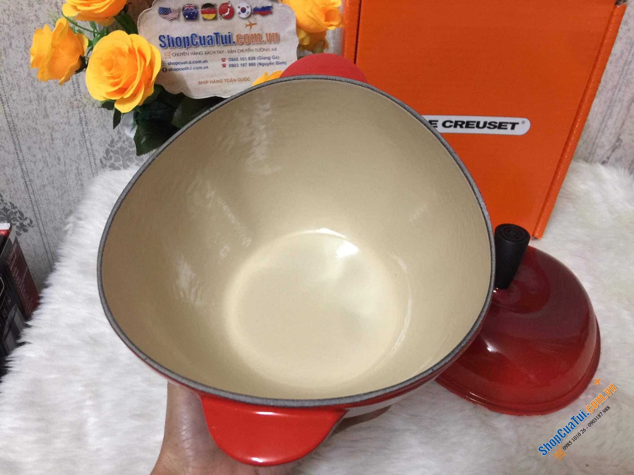 NỒI GANG ĐÚC QUẢ TÁO LE CREUSET ĐỎ 18 CM - 2,1 Lit.