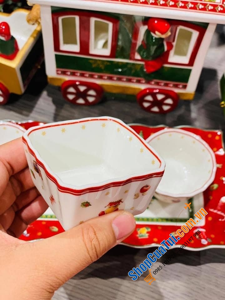 SET 4 món hũ VILLEROY BOCH NOEL ( 3 hũ + 1 đĩa)