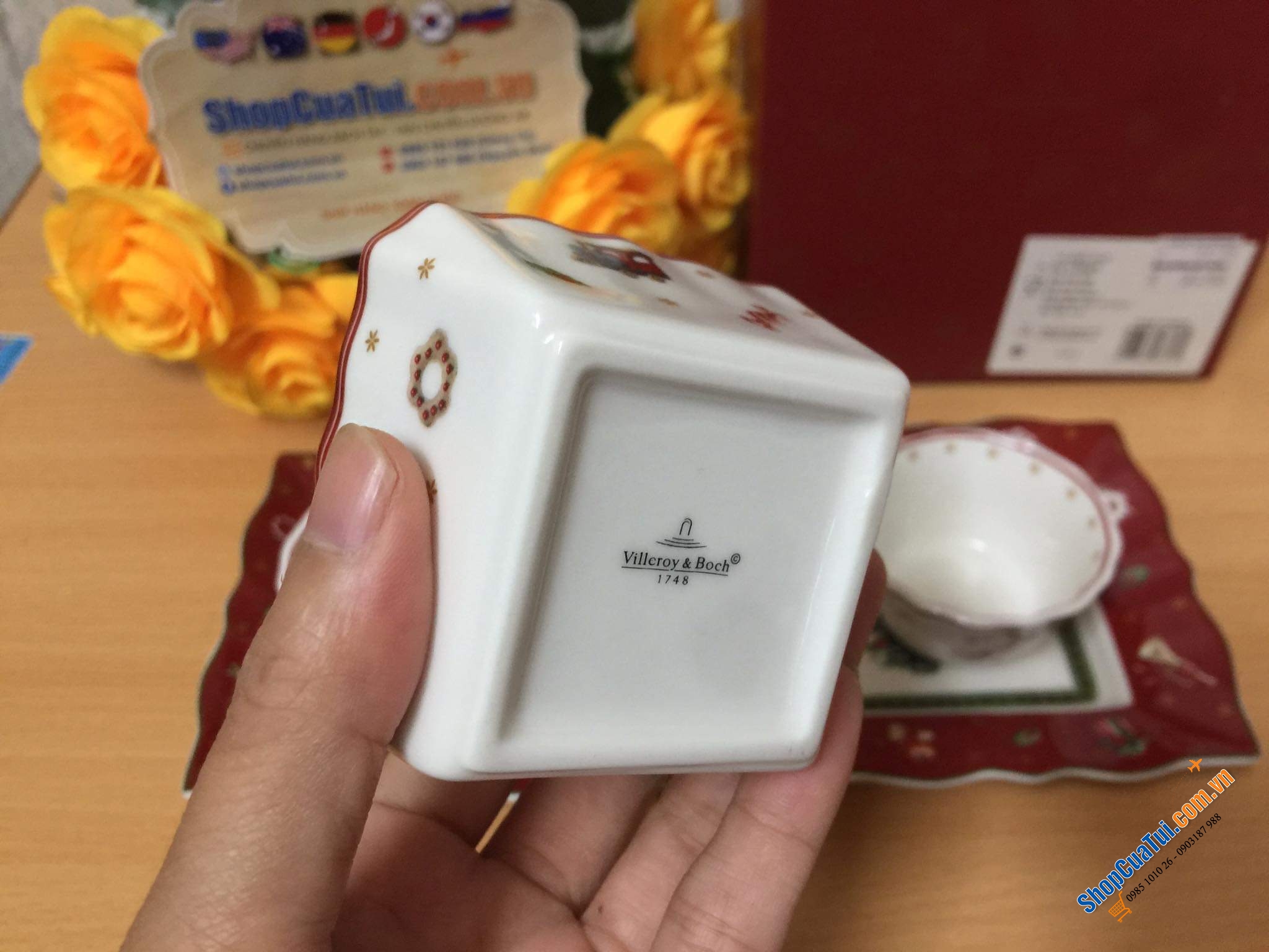 SET 4 món hũ VILLEROY BOCH NOEL ( 3 hũ + 1 đĩa)