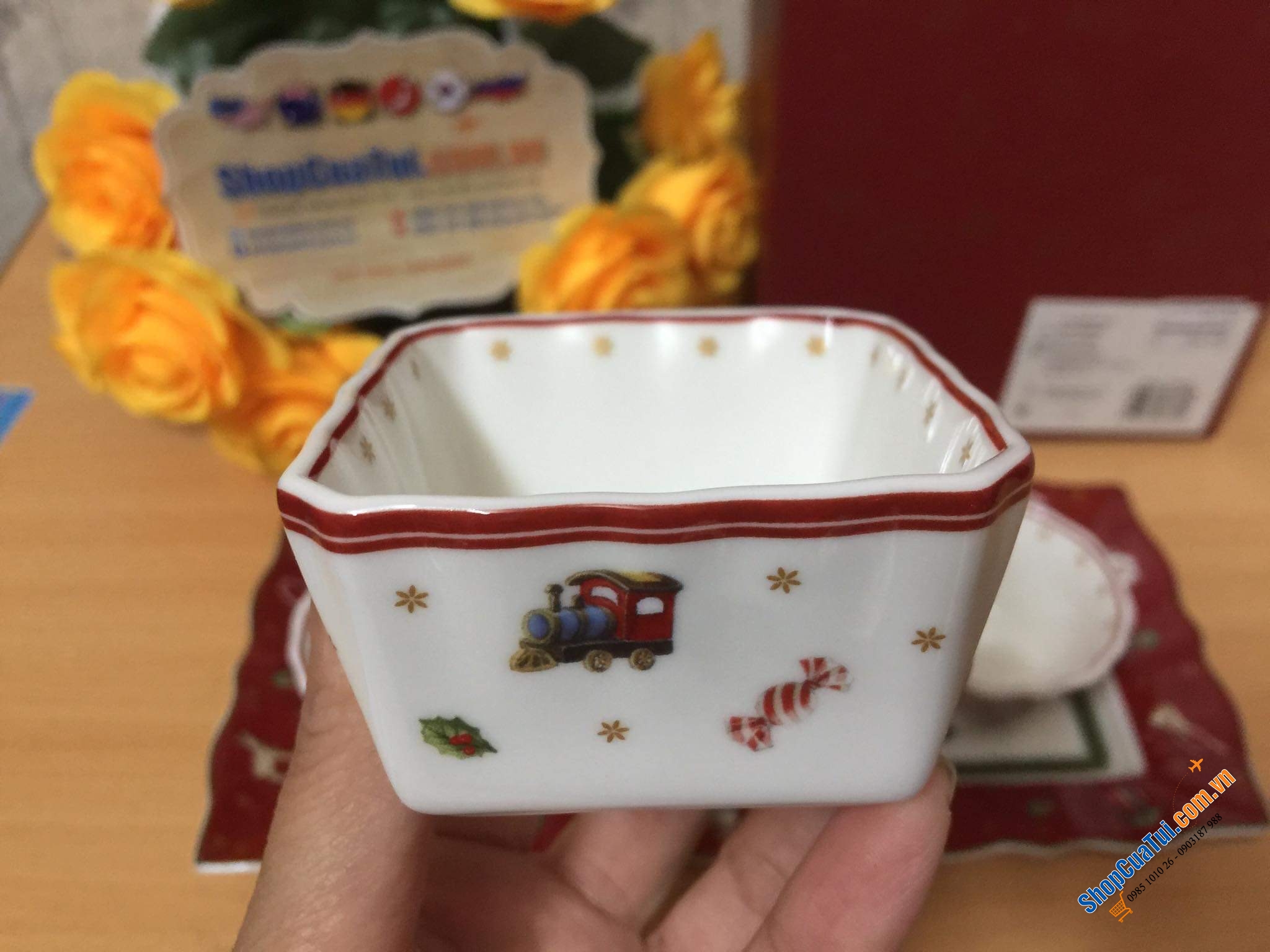 SET 4 món hũ VILLEROY BOCH NOEL ( 3 hũ + 1 đĩa)