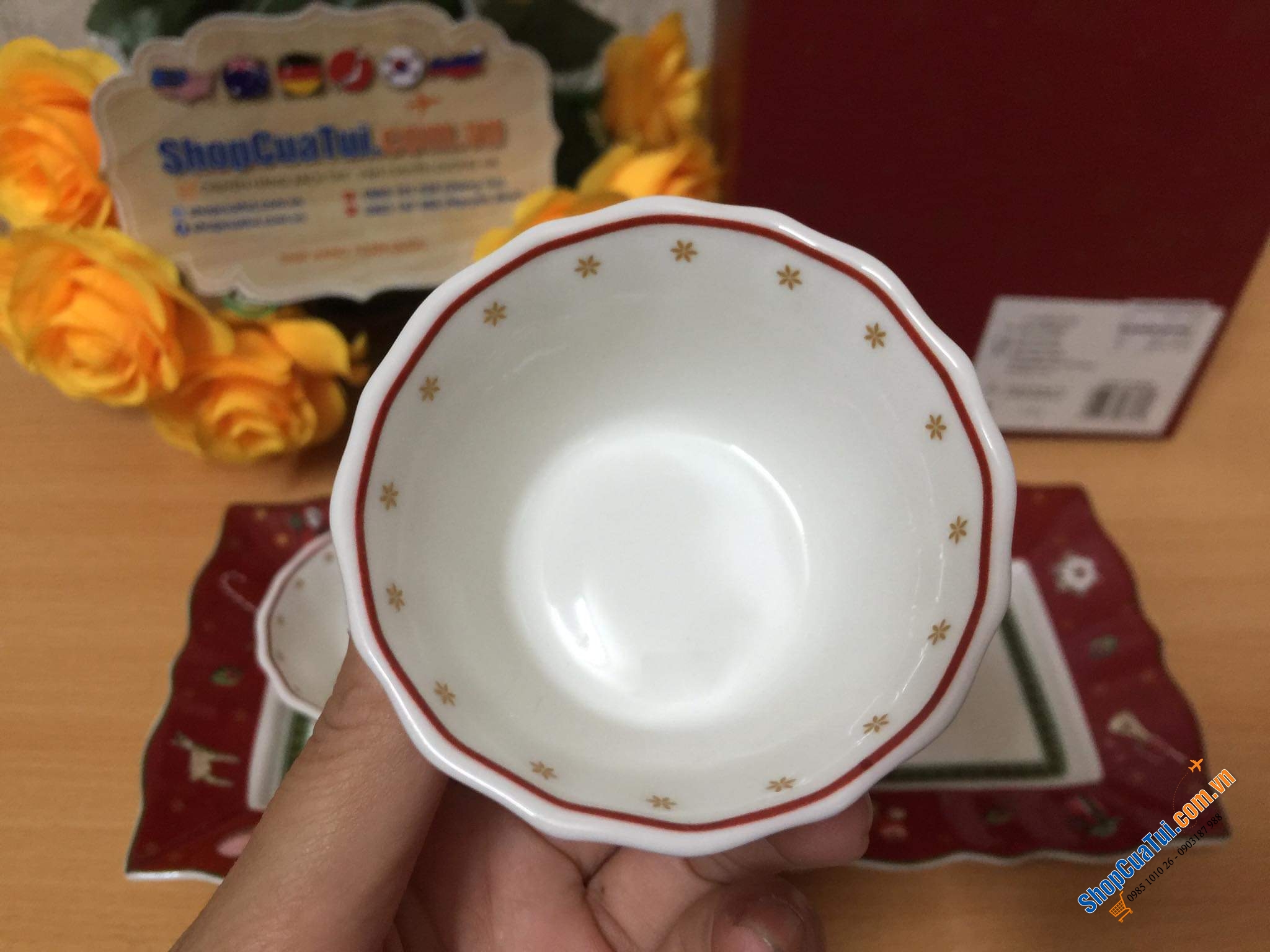 SET 4 món hũ VILLEROY BOCH NOEL ( 3 hũ + 1 đĩa)