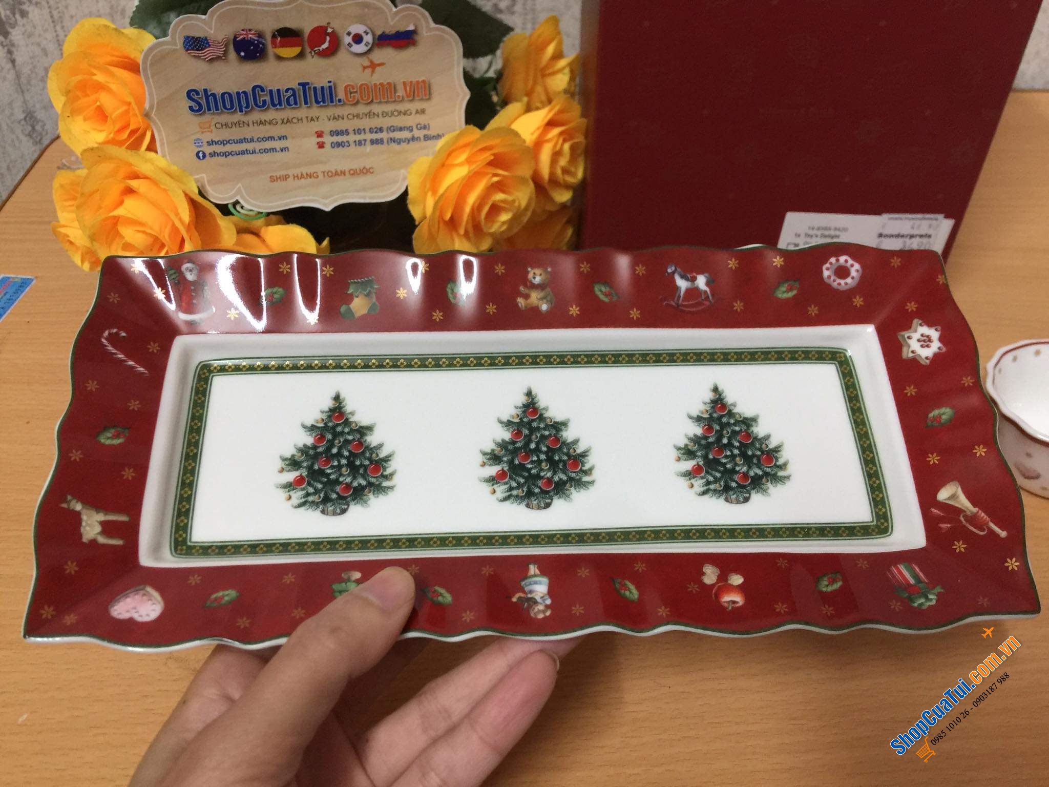 SET 4 món hũ VILLEROY BOCH NOEL ( 3 hũ + 1 đĩa)