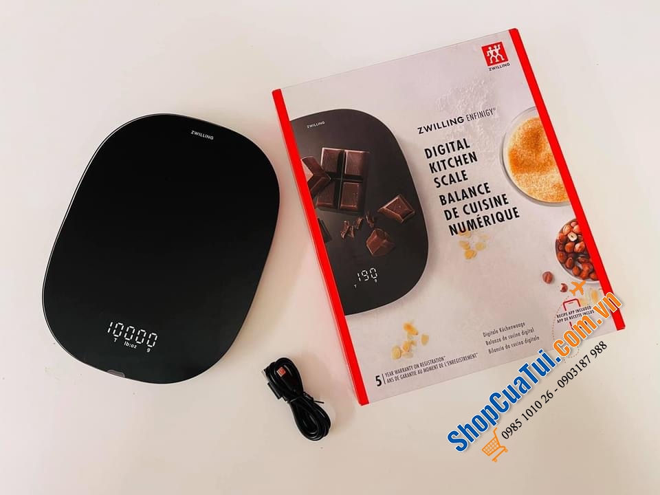 CÂN NHÀ BẾP HIỆN ĐẠI NHẤT ZWILLING DÙNG SẠC MÀU ĐEN.