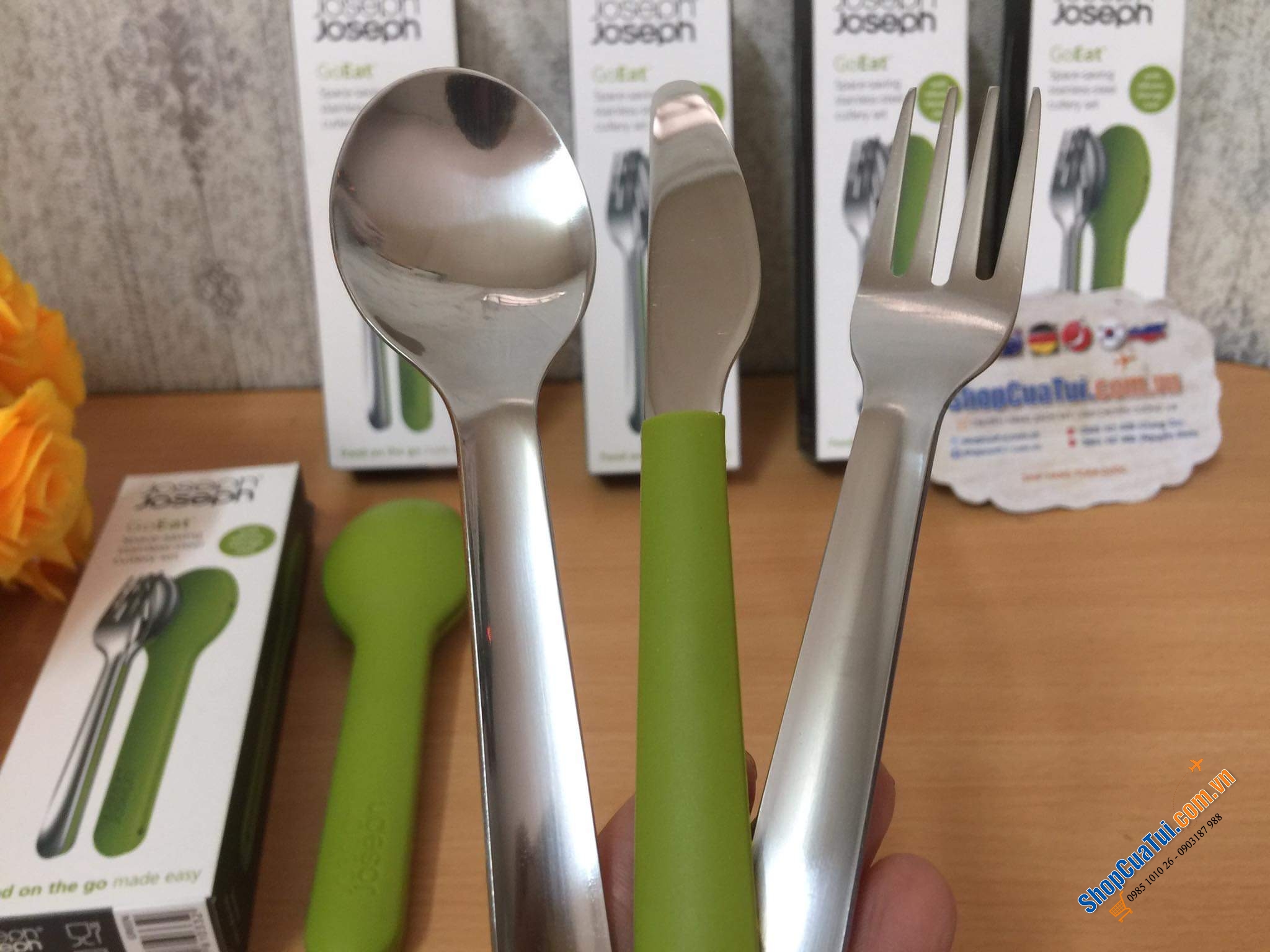Set THÌA DĨA DAO JOSEPH JOSEPH BỎ TÚI GO EAT để đem đi làm, đi học, hay du lịch.