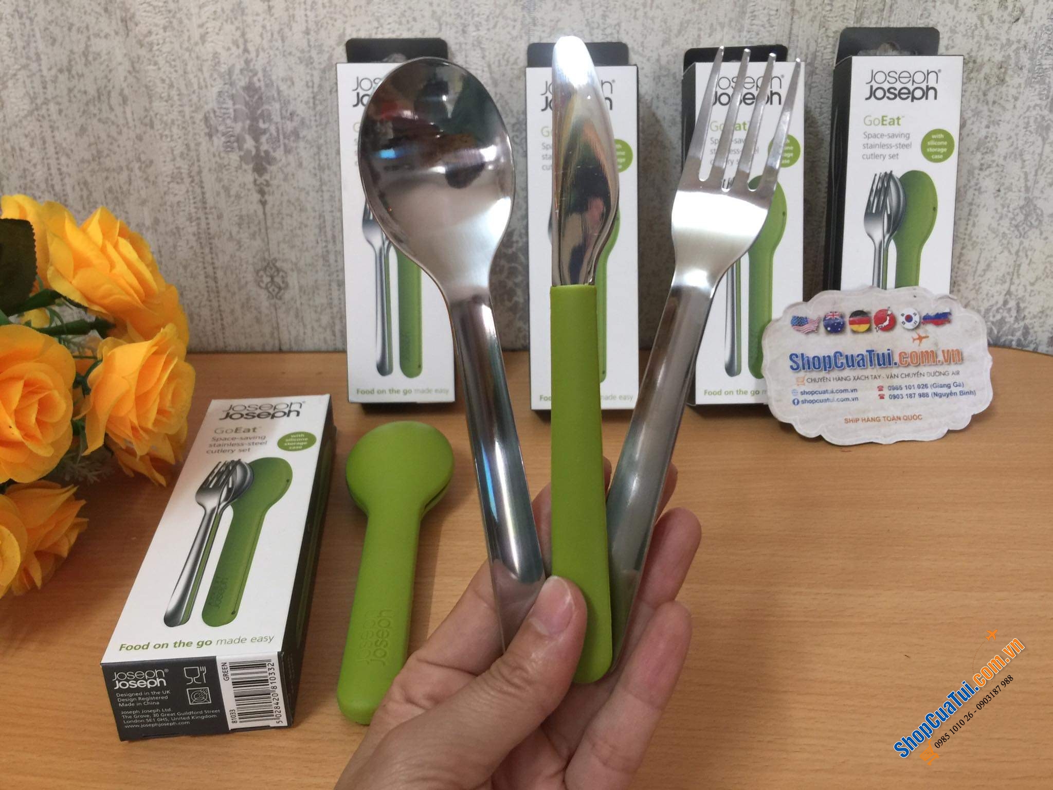 Set THÌA DĨA DAO JOSEPH JOSEPH BỎ TÚI GO EAT để đem đi làm, đi học, hay du lịch.