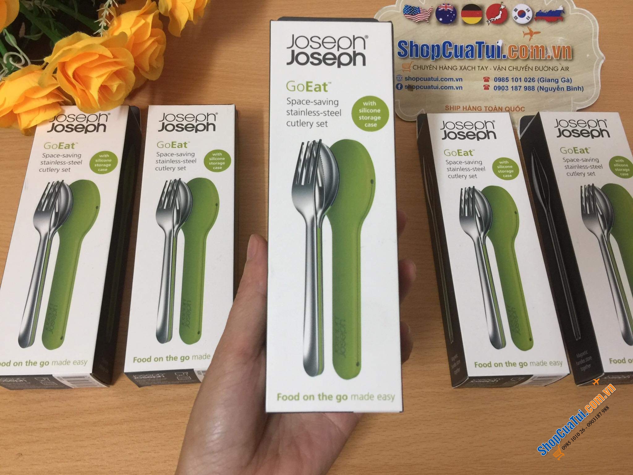 Set THÌA DĨA DAO JOSEPH JOSEPH BỎ TÚI GO EAT để đem đi làm, đi học, hay du lịch.
