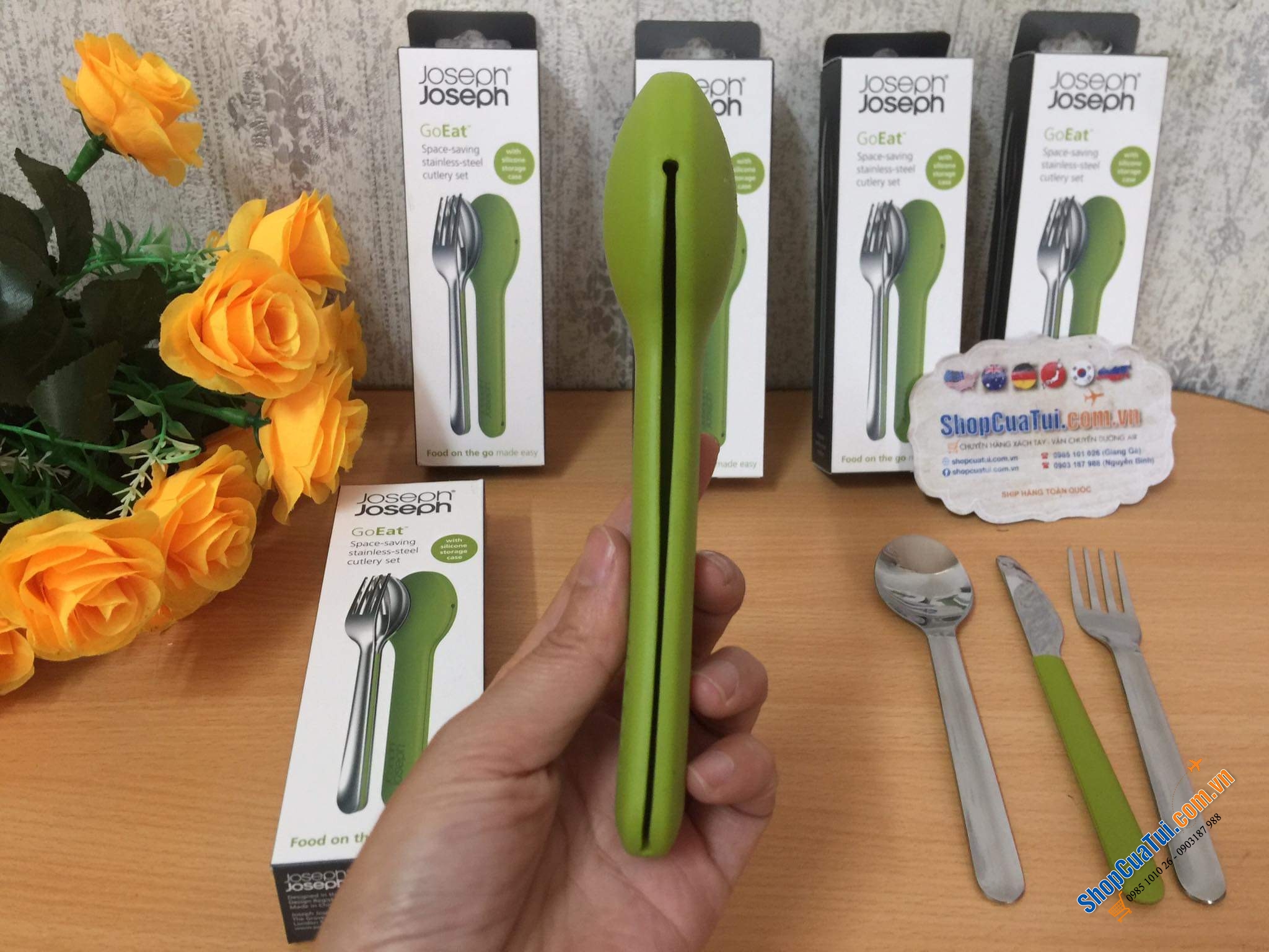 Set THÌA DĨA DAO JOSEPH JOSEPH BỎ TÚI GO EAT để đem đi làm, đi học, hay du lịch.