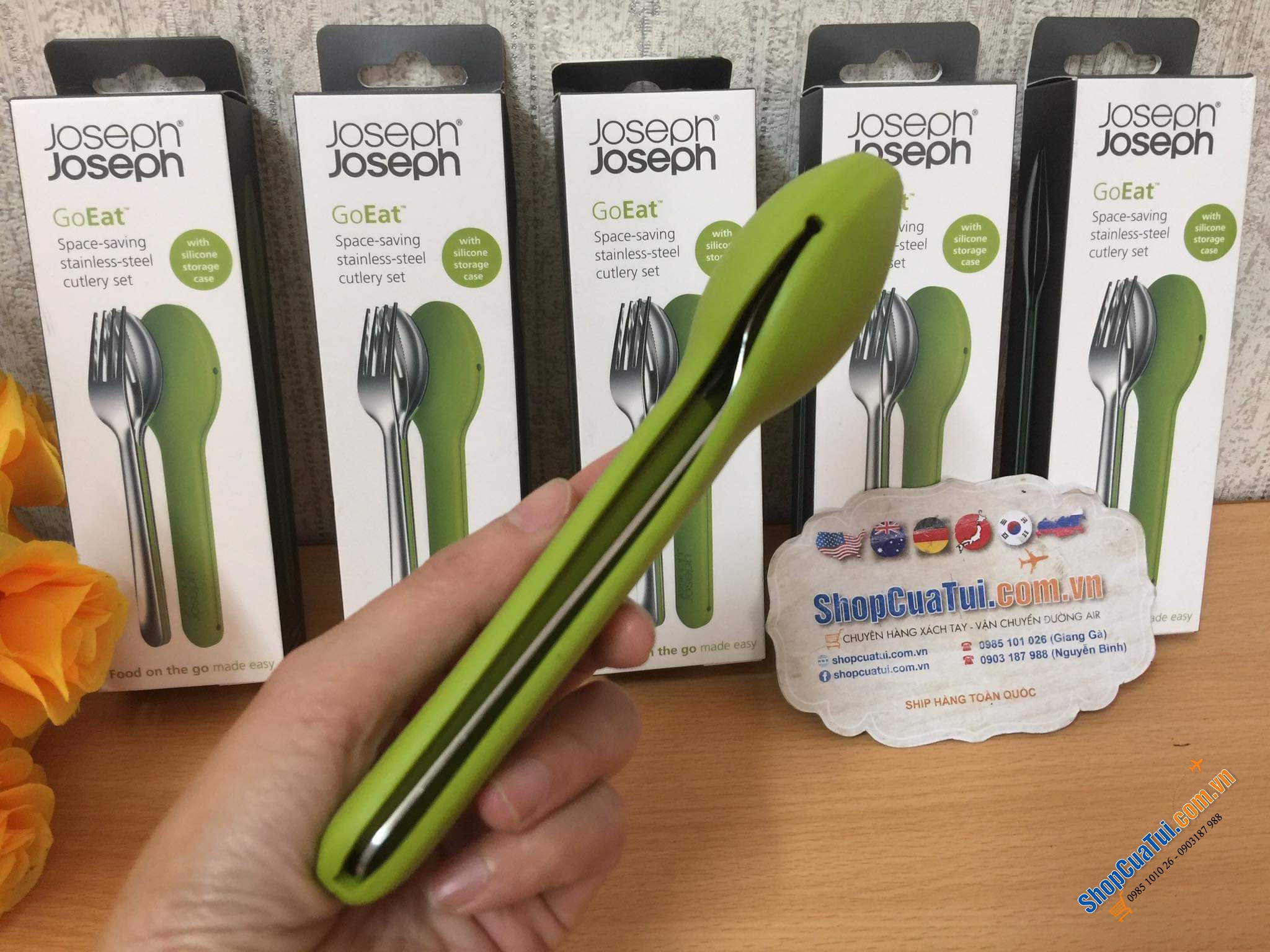 Set THÌA DĨA DAO JOSEPH JOSEPH BỎ TÚI GO EAT để đem đi làm, đi học, hay du lịch.