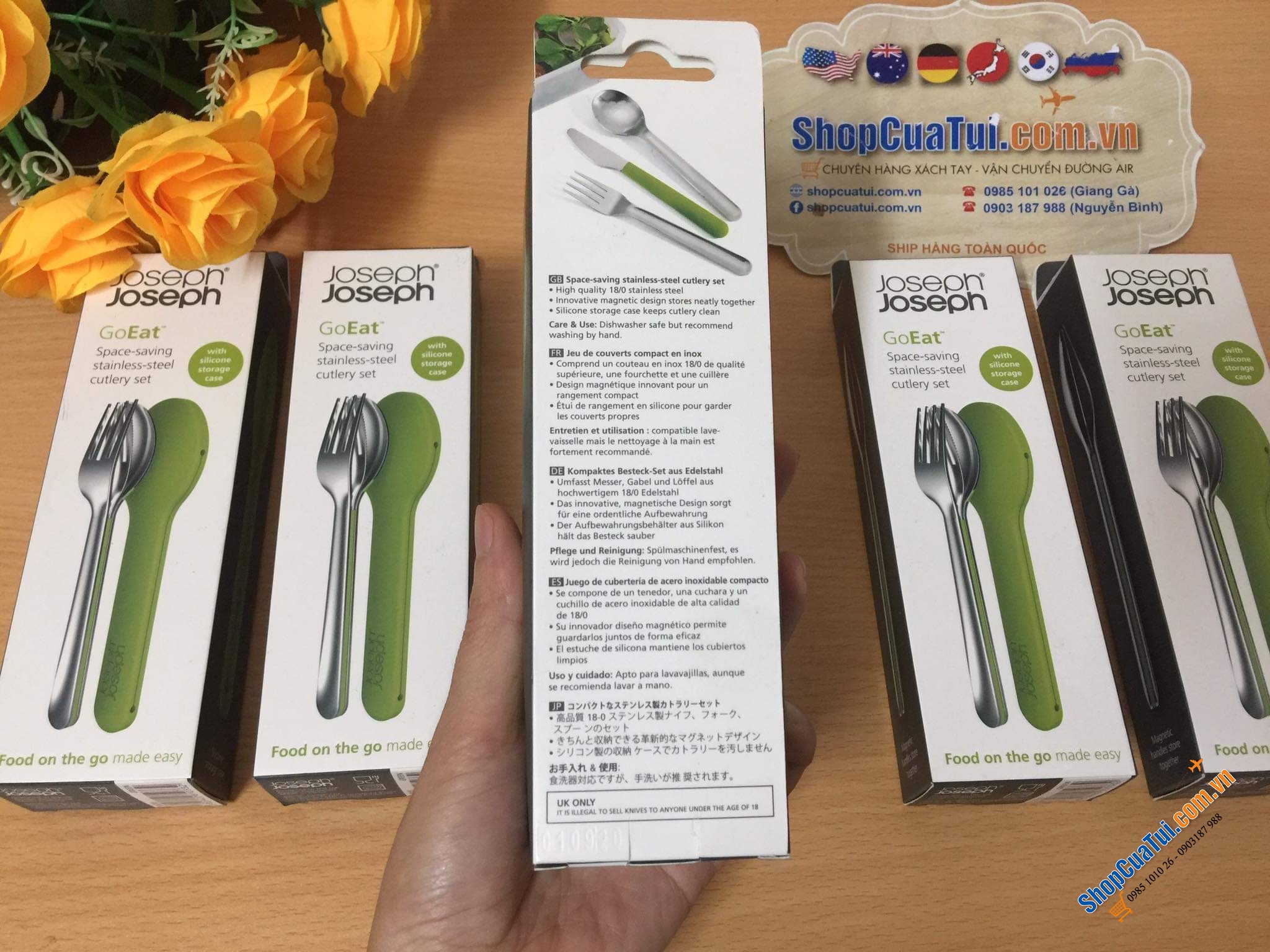 Set THÌA DĨA DAO JOSEPH JOSEPH BỎ TÚI GO EAT để đem đi làm, đi học, hay du lịch.