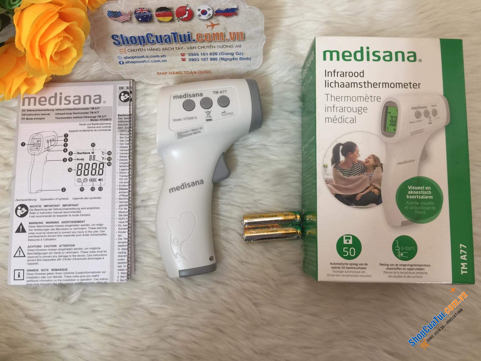 NHIỆT KẾ ĐO TRÁN HỒNG NGOẠI MEDISANA TM A77