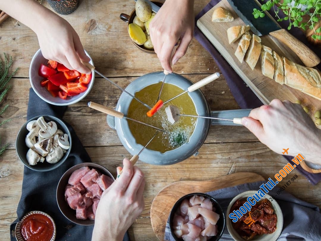 SET 6 DĨA ĂN LẨU NƯỚNG FONDUE STAUB