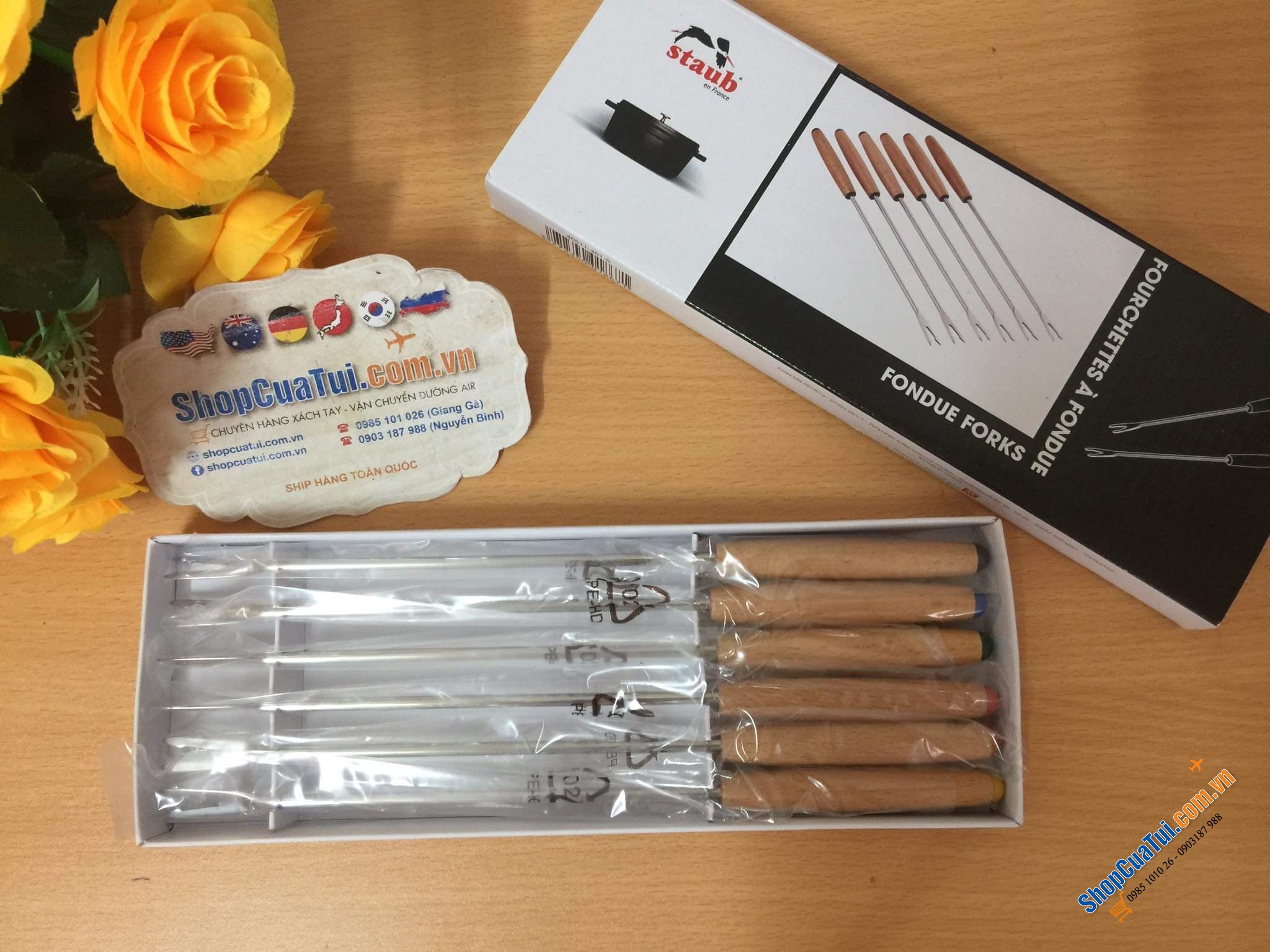 SET 6 DĨA ĂN LẨU NƯỚNG FONDUE STAUB