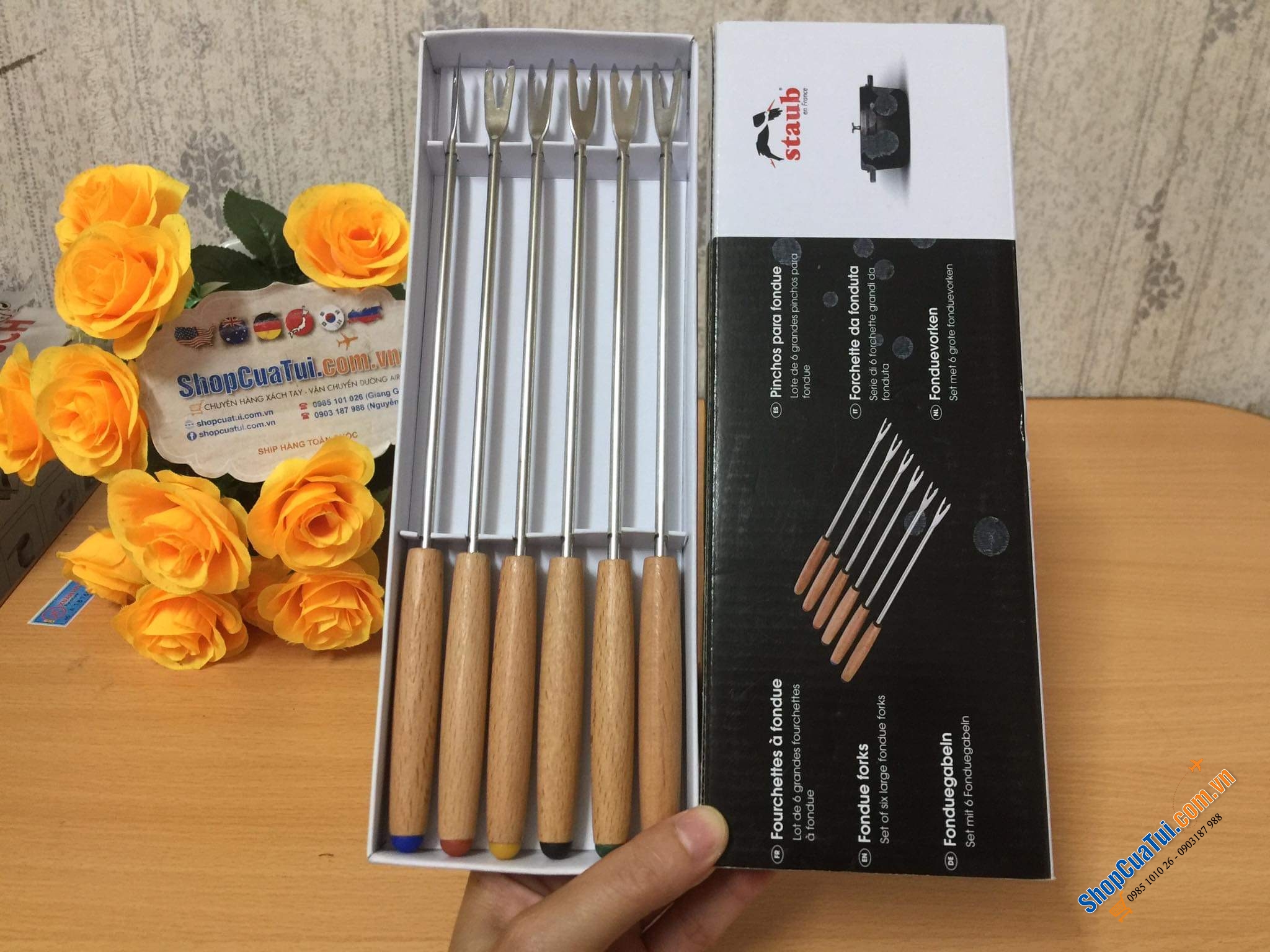 SET 6 DĨA ĂN LẨU NƯỚNG FONDUE STAUB