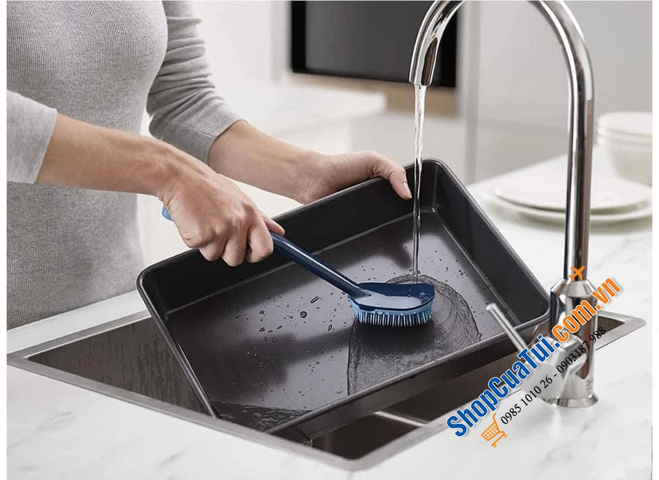 SET BÀN CHẢI - MIẾNG RỬA ĐA NĂNG JOSEPH JOSEPH CLEANTECH - MÀU XANH BIỂN.