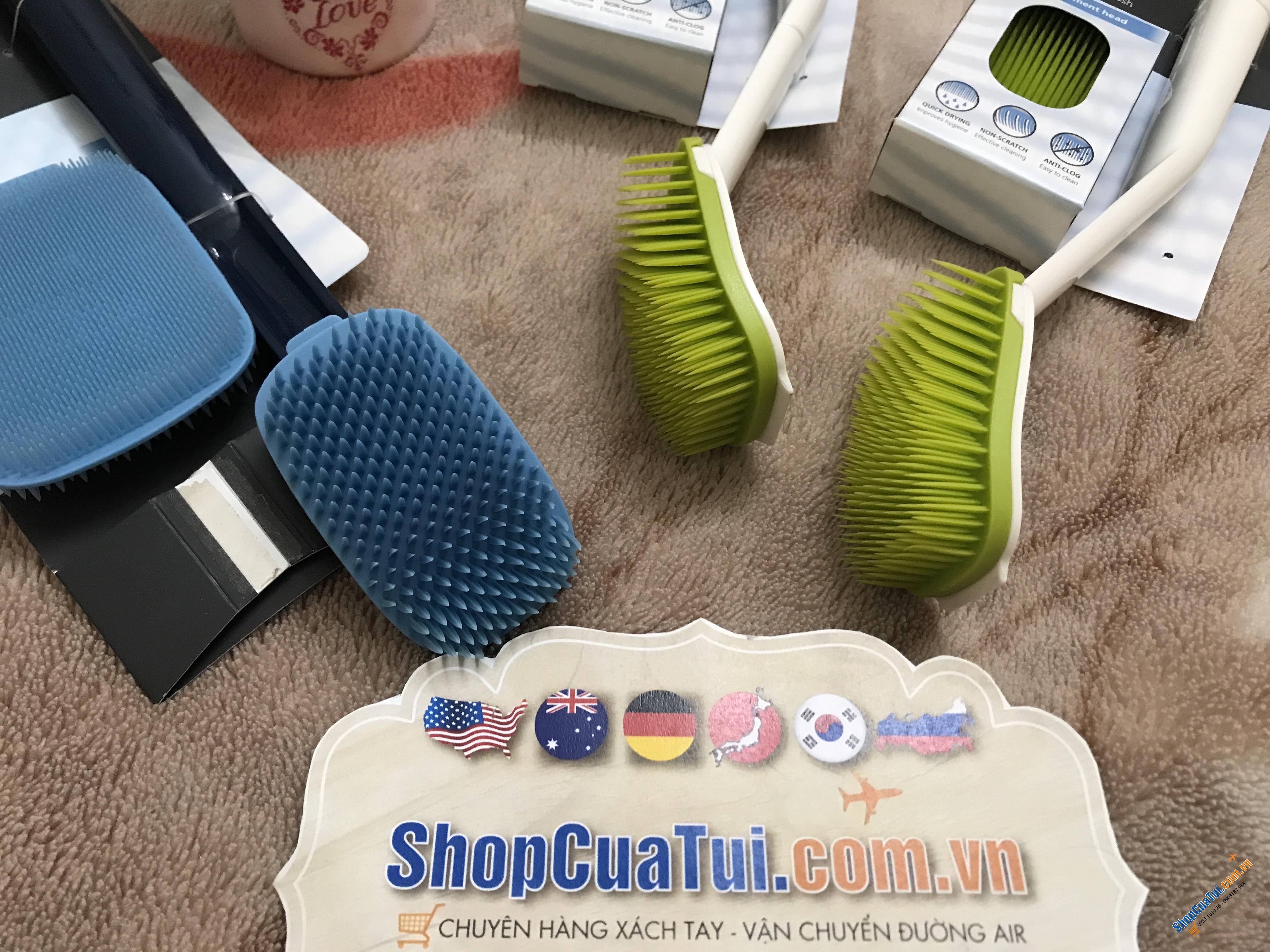 SET BÀN CHẢI - MIẾNG RỬA ĐA NĂNG JOSEPH JOSEPH CLEANTECH - MÀU XANH BIỂN.