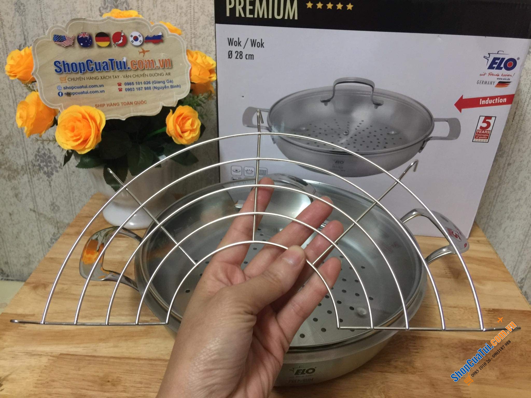 Nồi từ lai chảo nguyên khối đa năng ELO Germany - Chảo sâu lòng đa năng Elo Multiwok 28cm